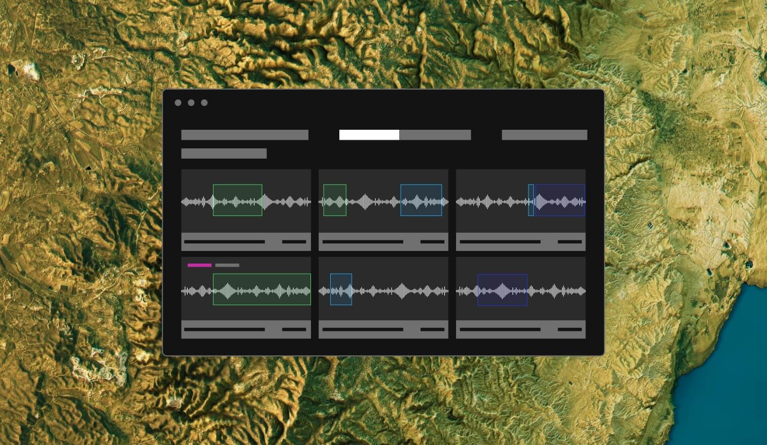 aerial forest image with webpage window in front