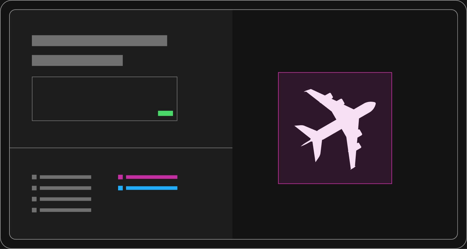 plane icon with graphic indicators