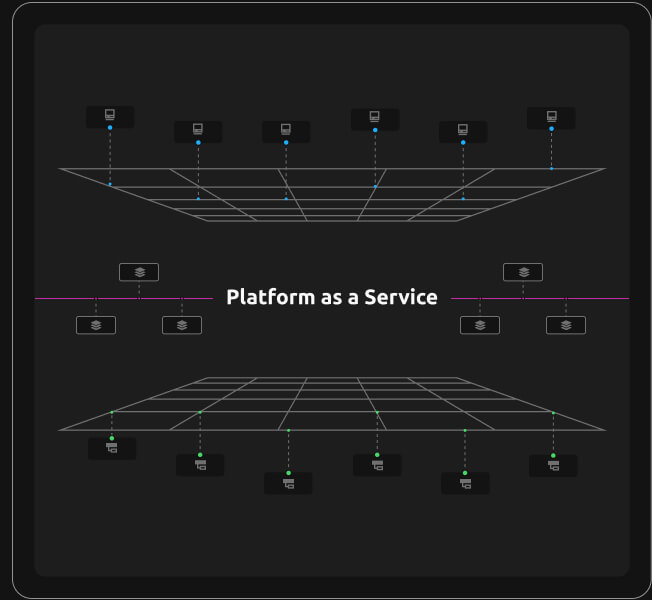 graphic of a grid space with secure icons at different point on the grid