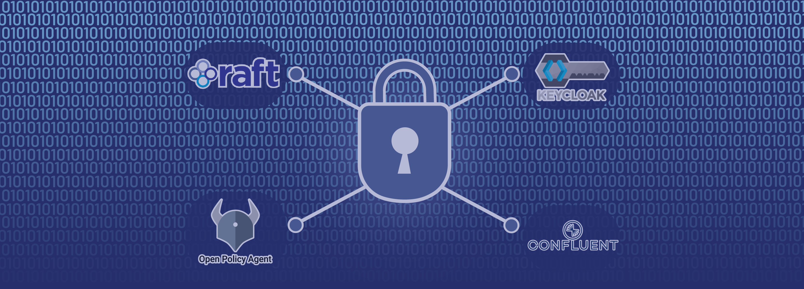 Graphic of lock with partner logos